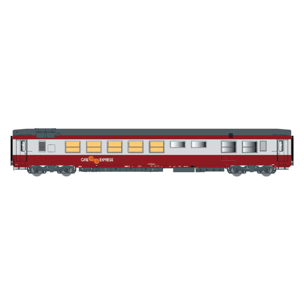 LS Models 40107 Voiture restaurant Gril Express, rouge / gris métal, SNCF, logo GE orange, éclairée Ls models LSM_40107 - 1