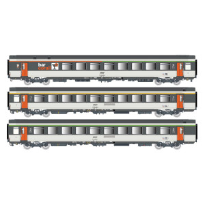 LS Models 41998 Set de 3 voitures corail VTU, SNCF, Le Montaigne, B5rtux / A10rtu / B11rtu, logo encadré, éclairée Ls models LSM