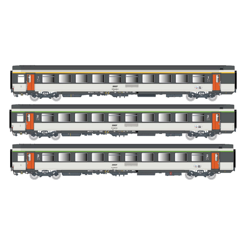 LS Models 41999 Set de 3 voitures corail VTU, SNCF, Le Montaigne, A10rtu / B11tu / B11tu, logo encadré, éclairée Ls models LSM_4 LS Models 41999 Set de 3 voitures corail VTU, SNCF, Le Montaigne, A10rtu / B11tu / B11tu, logo encadré, éclairée Ls models LSM_4