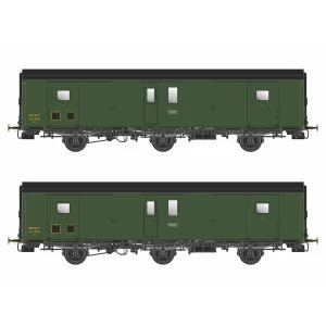 Models World 104 Set de 2 Wagons fourgons 3 essieux, PLM, Dqd2m, Vert 306, ep.IIIc-d, feux fin de convoi Models World MW_104 - 1