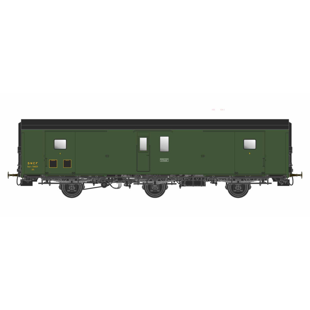 Models World 101 Wagon fourgon 3 essieux, PLM, Dqd2m, Vert 306, ep.IIIb, feux fin de convoi Models World MW_101 - 1 Models World 101 Wagon fourgon 3 essieux, PLM, Dqd2m, Vert 306, ep.IIIb, feux fin de convoi Models World MW_101 - 1