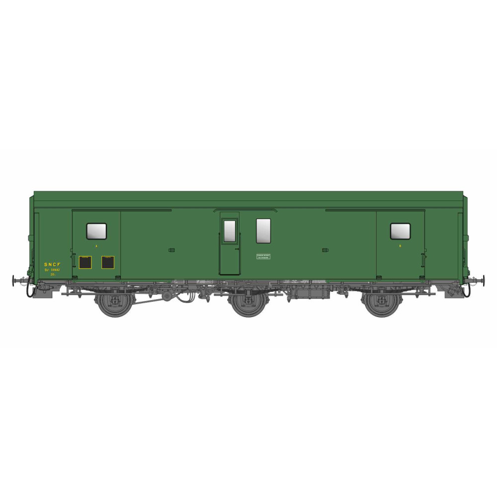 Models World 105 Wagon fourgon 3 essieux, PLM, Dd2, Vert 301, ep.IIIc-d, feux fin de convoi Models World MW_105 - 1 Models World 105 Wagon fourgon 3 essieux, PLM, Dd2, Vert 301, ep.IIIc-d, feux fin de convoi Models World MW_105 - 1