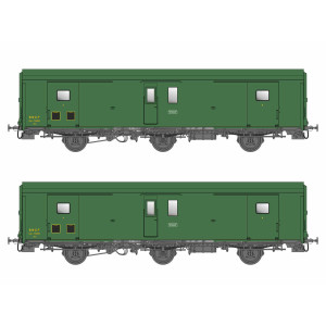 Models World 106 Set de 2 wagons fourgon 3 essieux, PLM, Dd2, Vert 301, ep.IIIc-d, feux fin de convoi Models World MW_106 - 1