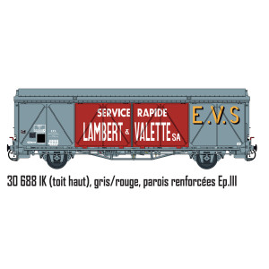 LS Models 30688 Wagon EVS, IK, SNCF, gris/rouge, parois renforcées, toit haut, Lambert & Valette sa Ls models Lsm_30688 - 3