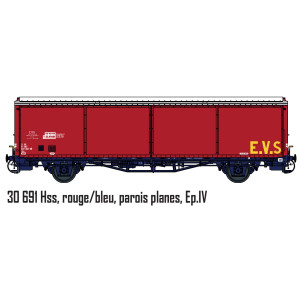 LS Models 30691 Wagon EVS, Hss, SNCF, rouge/bleu, parois planes Ls models Lsm_30691 - 3