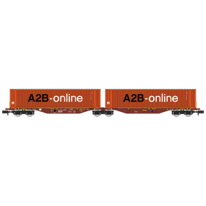 REE Modeles NW231 Wagon porte conteneurs Sggmrss 90 TOUAX, SNCF, 2 conteneurs 45’ A2B-online Ree Modeles NW-231 - 1