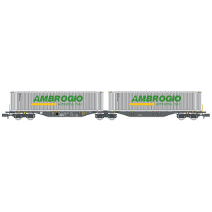 REE Modeles NW232 Wagon porte conteneurs Sggmrss 90 NOVA, SNCF, 2 conteneurs 45’ Ambrogio Intermodal Only Ree Modeles NW-232 - 1