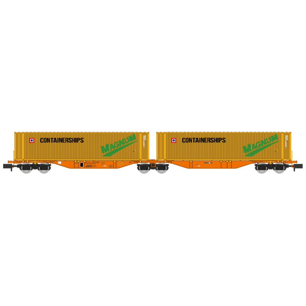 REE Modeles NW233 Wagon porte conteneurs Sggmrss 90 WASCOSA, SNCF, 2 conteneurs 45’ Containerships Magnum Ree Modeles NW-233 - 1 REE Modeles NW233 Wagon porte conteneurs Sggmrss 90 WASCOSA, SNCF, 2 conteneurs 45’ Containerships Magnum Ree Modeles NW-233 - 1