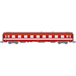 REE Modeles NW332 Voiture voyageurs UIC, SNCF, A9 Rouge, logo Corail, bande de classe jaune, ep.IV Ree Modeles NW-332 - 1