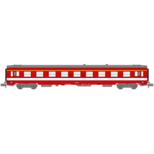 REE Modeles NW332 Voiture voyageurs UIC, SNCF, A9 Rouge, logo Corail, bande de classe jaune, ep.IV Ree Modeles NW-332 - 1