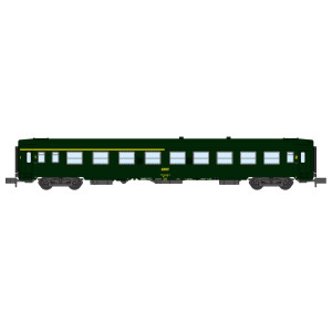 REE Modeles NW257 Voiture voyageurs UIC, SNCF, A4B5 Verte, logo jaune encadré, ep.IV Ree Modeles NW-257 - 1