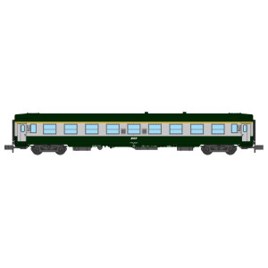 REE Modeles NW265 Voiture voyageurs UIC, SNCF, A9 Verte/Gris béton, logo blanc encadré, ep.V Ree Modeles NW-265 - 1