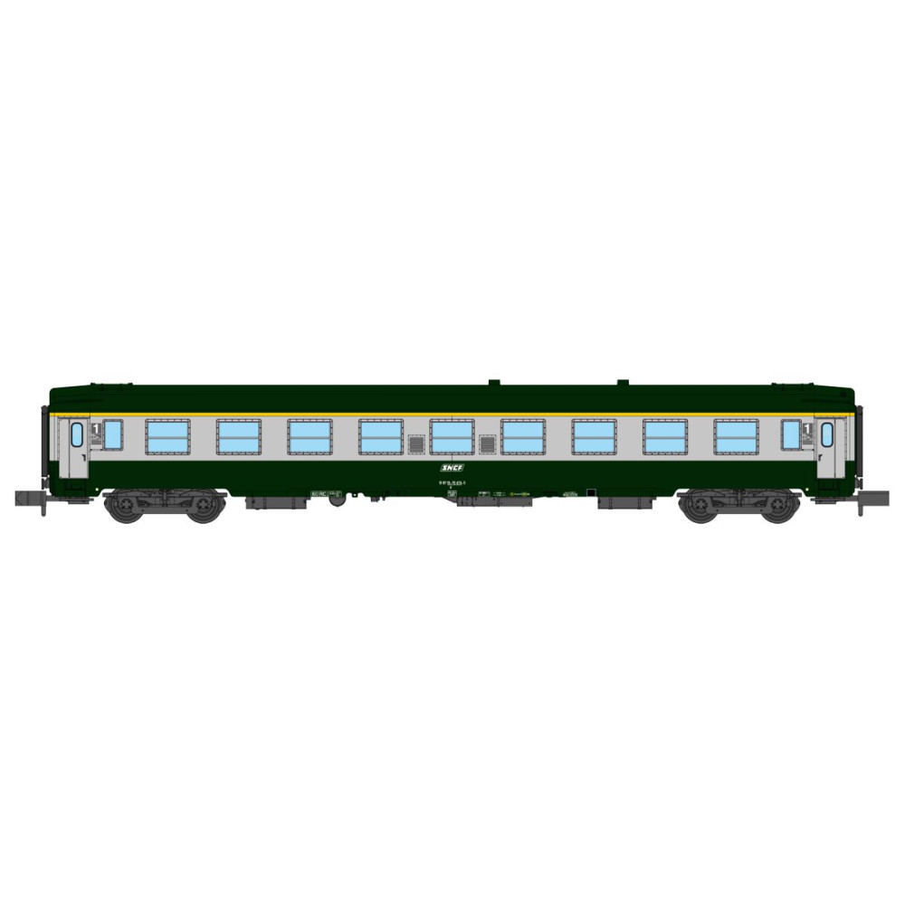 REE Modeles NW265 Voiture voyageurs UIC, SNCF, A9 Verte/Gris béton, logo blanc encadré, ep.V Ree Modeles NW-265 - 1 REE Modeles NW265 Voiture voyageurs UIC, SNCF, A9 Verte/Gris béton, logo blanc encadré, ep.V Ree Modeles NW-265 - 1