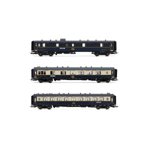 Rivarossi HR4390 Set de 3 voitures voyageurs CIWL, Edelweiss Pullman Express, DD3 / VPC Côte d´Azur / VP Étoile du Nord Rivaross