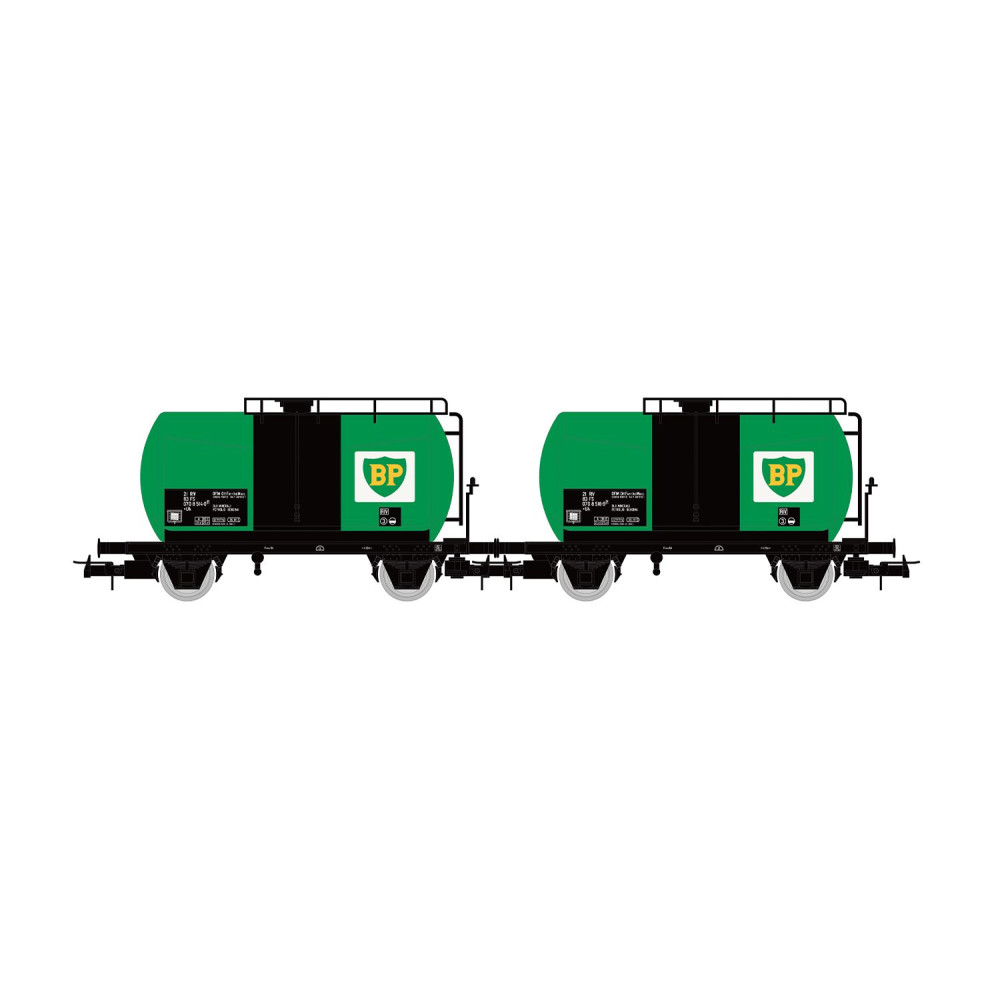 Rivarossi HR6567 Set ce 2 wagons citernes à essieux, FS, BP Rivarossi HR6567 - 1 Rivarossi HR6567 Set ce 2 wagons citernes à essieux, FS, BP Rivarossi HR6567 - 1