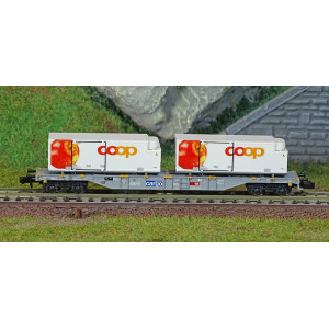 MiniTrix 15495 Wagon porte-conteneurs réfrigérés "Coop", CFF Cargo, échelle N Trix Trix_15495 - 2