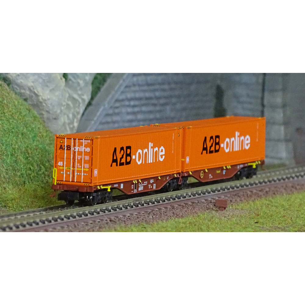 REE Modeles NW231 Wagon porte conteneurs Sggmrss 90 TOUAX, SNCF, 2 conteneurs 45’ A2B-online Ree Modeles NW-231 - 1 REE Modeles NW231 Wagon porte conteneurs Sggmrss 90 TOUAX, SNCF, 2 conteneurs 45’ A2B-online Ree Modeles NW-231 - 1
