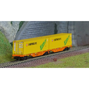 REE Modeles NW233 Wagon porte conteneurs Sggmrss 90 WASCOSA, SNCF, 2 conteneurs 45’ Containerships Magnum Ree Modeles NW-233 - 1