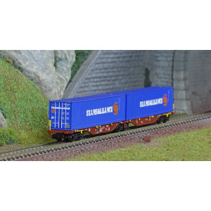 REE Modeles NW235 Wagon porte conteneurs Sggmrss 90 TOUAX, SNCF, 2 conteneurs 45’ CFL Transalliance Ree Modeles NW-235 - 1