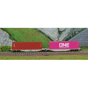 REE Modeles NW329 Wagon porte conteneurs Sggmrss 90 AEE, SNCF, 2 conteneurs 40’ ONE et TEX Ree Modeles NW-329 - 2