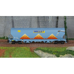 Ls Models 30588 Wagons trémie Tagnpps, bleu clair, nouveau logo Millet, avec soleil Ls models LSM_30588 - 2