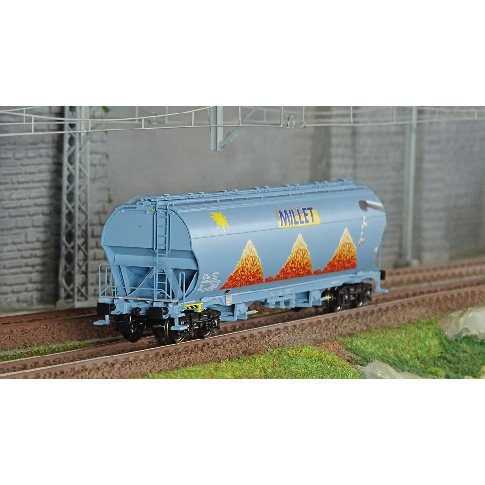 Ls Models 30588 Wagons trémie Tagnpps, bleu clair, nouveau logo Millet, avec soleil Ls models LSM_30588 - 1 Ls Models 30588 Wagons trémie Tagnpps, bleu clair, nouveau logo Millet, avec soleil Ls models LSM_30588 - 1