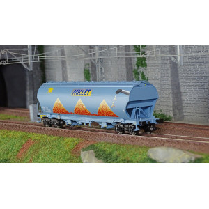 Ls Models 30588 Wagons trémie Tagnpps, bleu clair, nouveau logo Millet, avec soleil Ls models LSM_30588 - 3