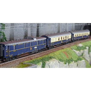 Rivarossi HR4390 Set de 3 voitures voyageurs CIWL, Edelweiss Pullman Express, DD3 / VPC Côte d´Azur / VP Étoile du Nord Rivaross
