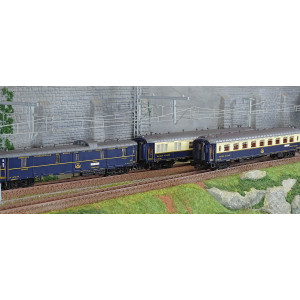 Rivarossi HR4390 Set de 3 voitures voyageurs CIWL, Edelweiss Pullman Express, DD3 / VPC Côte d´Azur / VP Étoile du Nord Rivaross