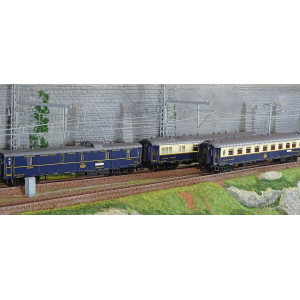 Rivarossi HR4391 Set de 3 voitures voyageurs CIWL, Edelweiss Pullman Express, DD3 / VPC Côte d´Azur / VP Étoile du Nord Rivaross