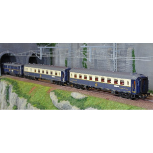Rivarossi HR4391 Set de 3 voitures voyageurs CIWL, Edelweiss Pullman Express, DD3 / VPC Côte d´Azur / VP Étoile du Nord Rivaross