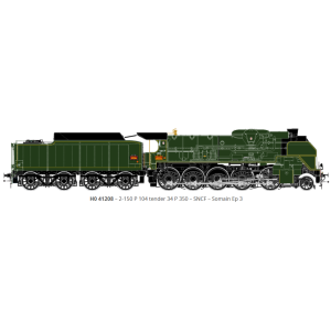 R37 HO41208 Locomotive à vapeur 2-150 P 104 tender 34 P 350, SNCF, verte, Somain Rail 37 - R37 R37_HO41208 - 4