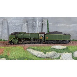 R37 HO41208DS Locomotive à vapeur 2-150 P 104 tender 34 P 350, SNCF, verte, Somain, sonore, fumée Rail 37 - R37 R37_HO41208DS - 