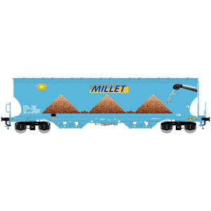 Ls Models 30592 Wagons trémie Tagnpps, bleu clair, nouveau logo Millet, avec soleil Ls models LSM_30592 - 1