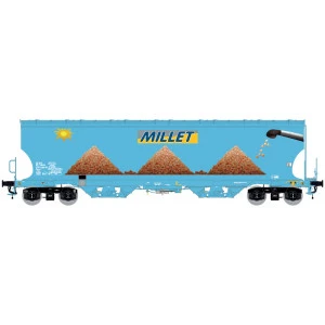 Ls Models 30592 Wagons trémie Tagnpps, bleu clair, nouveau logo Millet, avec soleil Ls models LSM_30592 - 1