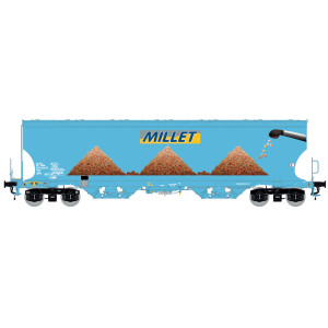 Ls Models 30593 Wagons trémie Tagnpps, bleu clair, nouveau logo Millet Ls models LSM_30593 - 1