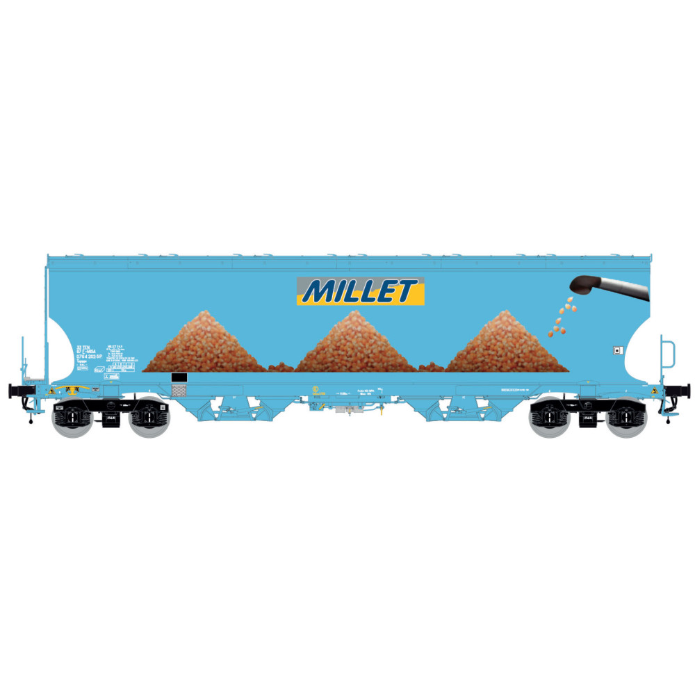 Ls Models 30593 Wagons trémie Tagnpps, bleu clair, nouveau logo Millet Ls models LSM_30593 - 1 Ls Models 30593 Wagons trémie Tagnpps, bleu clair, nouveau logo Millet Ls models LSM_30593 - 1