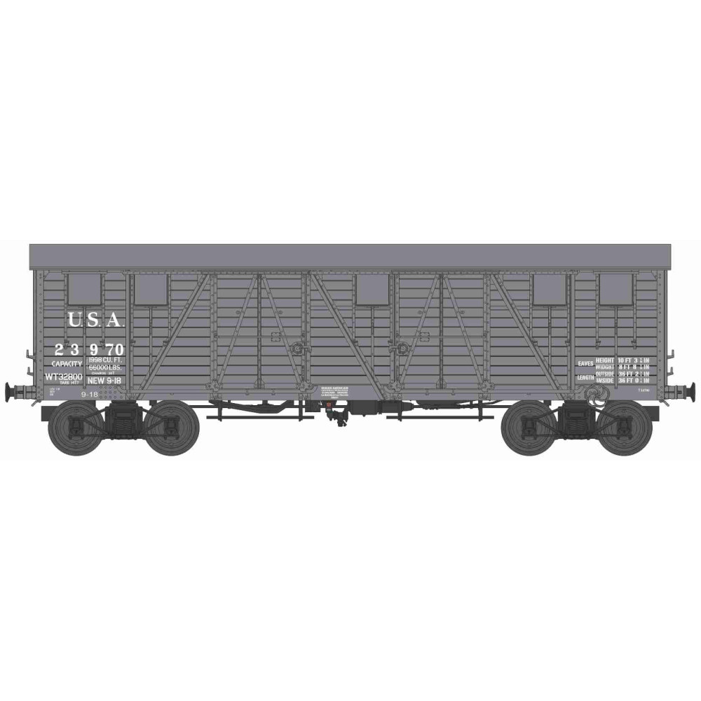 Ree Modeles WB915 Wagon TP Couvert, 4 portes, Gris, USA, ep.II Ree Modeles WB-915 - 1 Ree Modeles WB915 Wagon TP Couvert, 4 portes, Gris, USA, ep.II Ree Modeles WB-915 - 1
