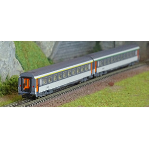 Piko 94505 Set de 2 voitures Corail, 1ère et 2ème classe A10u / B11u, logo nouille, SNCF, N - 1/160 Piko Piko_94505 - 1