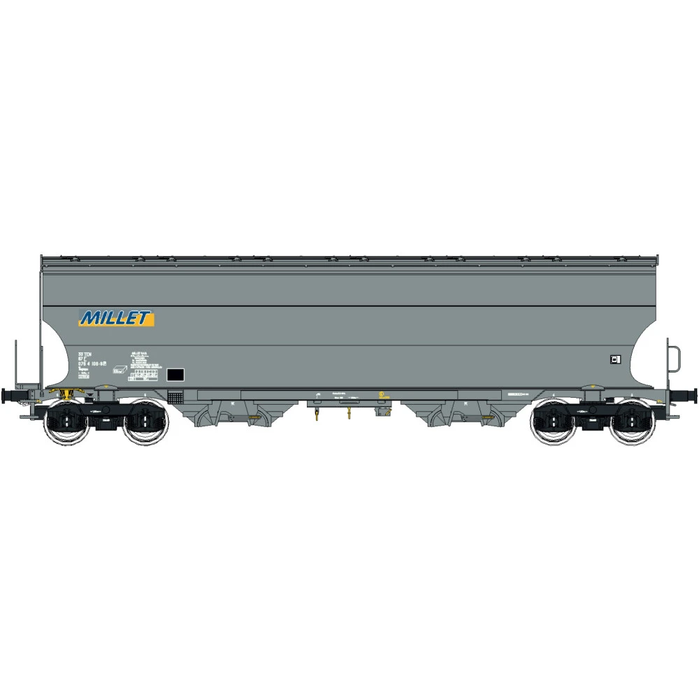 Ls Models 30595 Wagons trémie Tagnpps, gris, Millet Ls models LSM_30595 - 1