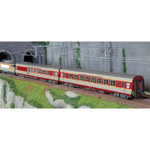 Ls Models 11004S Set Grand Confort Etendard Locomotive BB 7233 SNCF + A4Dtux + A8tu, livrée origine, sud-ouest, Sonore Ls models