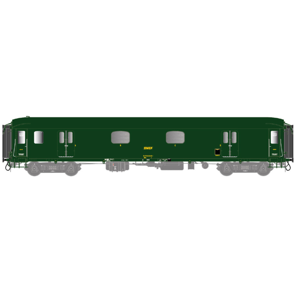 Ls Models 31207 Fourgon Dd4s, SNCF, 140km/h, vert, châssis gris, toit vert, éclairage Ls models Lsm_31207 - 1 Ls Models 31207 Fourgon Dd4s, SNCF, 140km/h, vert, châssis gris, toit vert, éclairage Ls models Lsm_31207 - 1