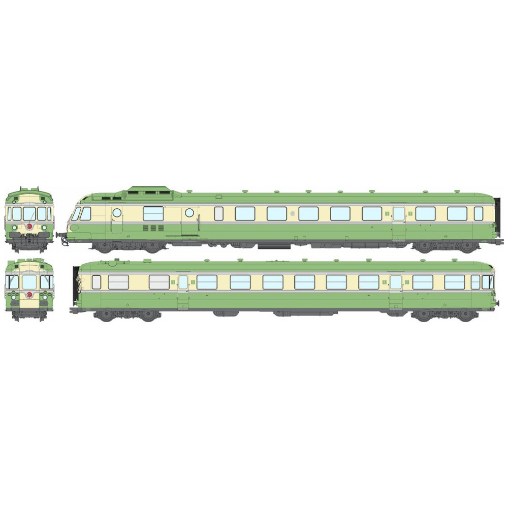 Ree Modeles MB259.S Autorail RGP 1 X 2728, vert, avec cuisine, SNCF, NOISY, digital sonore Ree Modeles MB-259.S - 1