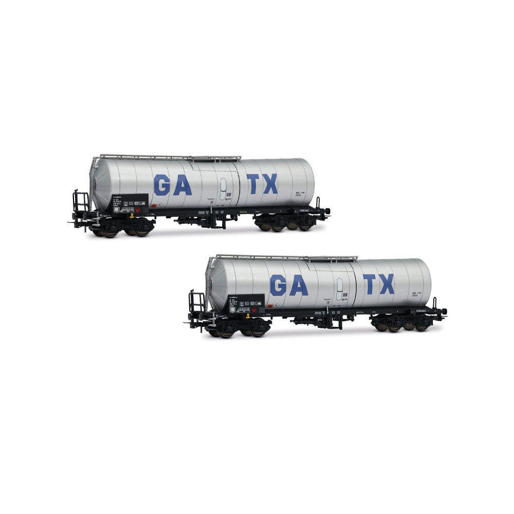 Rivarossi HR6667 Set de 2 wagons citernes à bogies, gris clair, grand logo GATX Rivarossi HR6667 - 1 Rivarossi HR6667 Set de 2 wagons citernes à bogies, gris clair, grand logo GATX Rivarossi HR6667 - 1