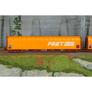 Roco 6600161 Set de 2 wagons bâche coulissante à bogies, type Rilns, SNCF, FRET oranges Roco Roco_6600161 - 3