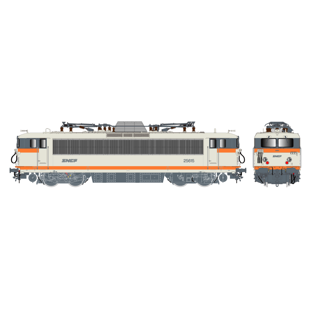 R37 HO41130DS Locomotive électrique BB 25615, SNCF, béton, logo nouille, chasse-neige, Acheres, digital sonorisée Rail 37 - R37 R37 HO41130DS Locomotive électrique BB 25615, SNCF, béton, logo nouille, chasse-neige, Acheres, digital sonorisée Rail 37 - R37