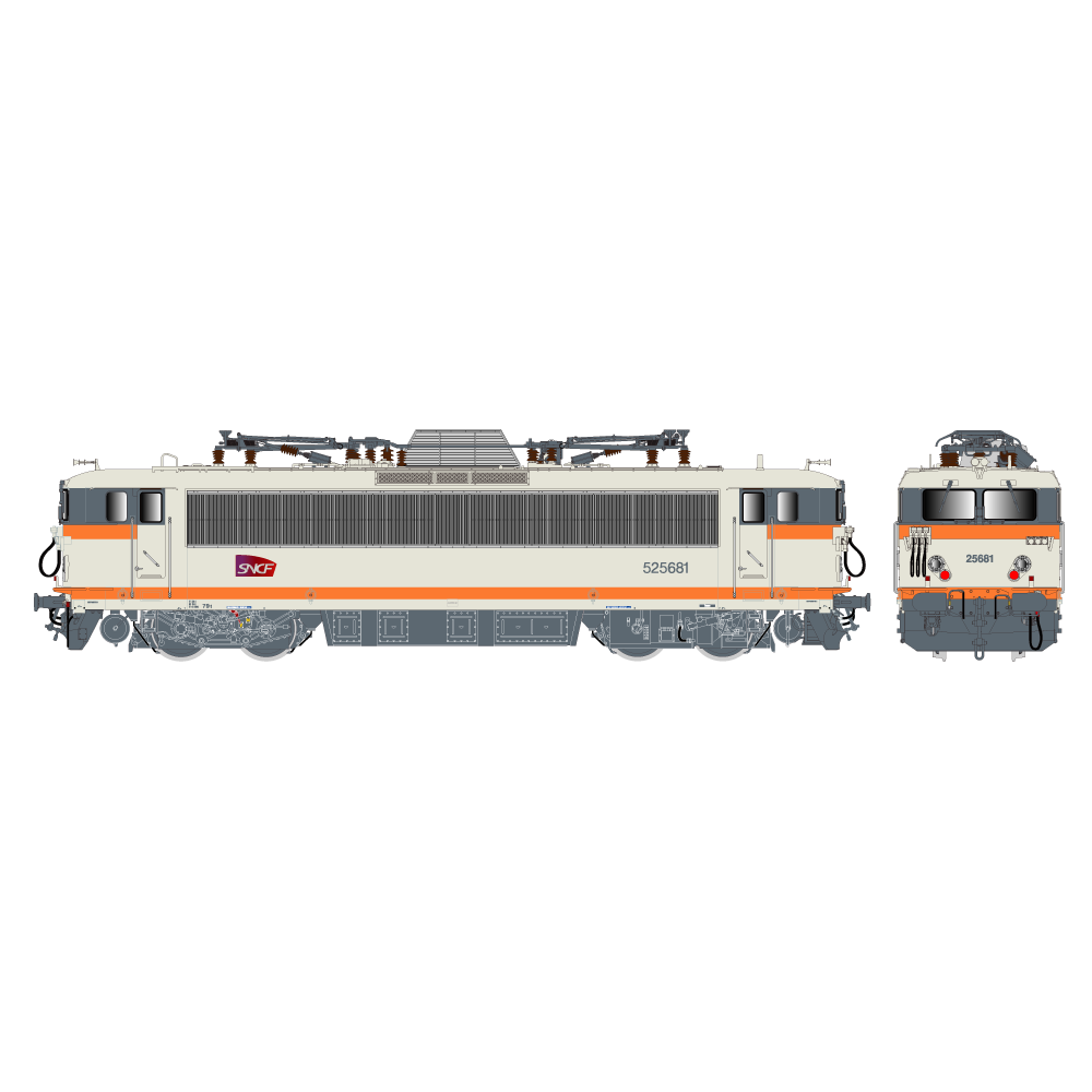 R37 HO41132DS Locomotive électrique BB 525681 KVB, SNCF, béton, logo carmillon, chasse-neige, Rennes, digital sonorisée Rail 37 R37 HO41132DS Locomotive électrique BB 525681 KVB, SNCF, béton, logo carmillon, chasse-neige, Rennes, digital sonorisée Rail 37