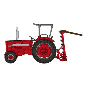 REE Modeles CB182 Tracteur INTERNATIONAL HI 624 avec arceau + Lame de Coupe Ree Modeles CB-182 - 1