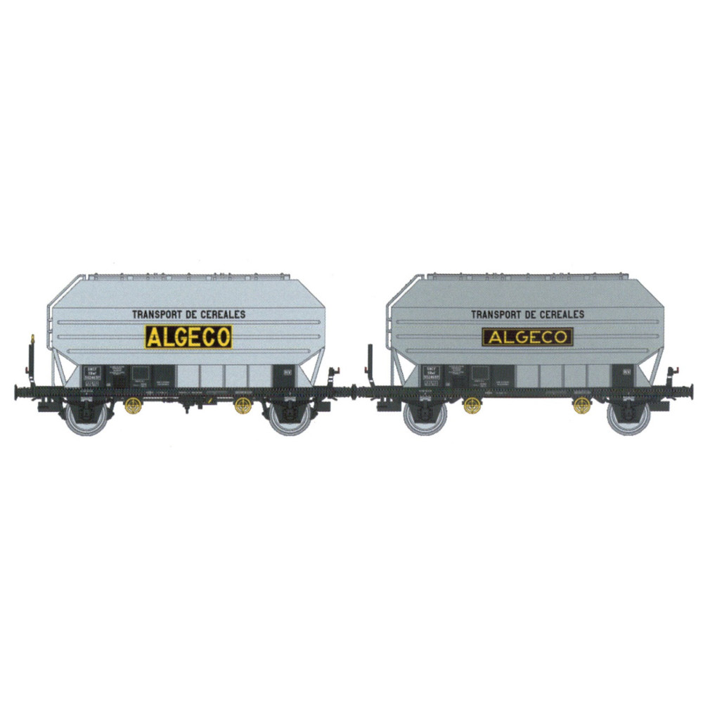 Ree Modeles WB893 Set de 2 wagons céréaliers FRANGECO, SNCF, Algeco, ep. III Ree Modeles WB-893 - 1 Ree Modeles WB893 Set de 2 wagons céréaliers FRANGECO, SNCF, Algeco, ep. III Ree Modeles WB-893 - 1