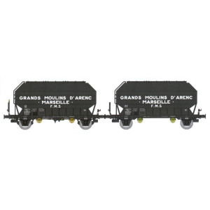 Ree Modeles WB900 Set de 2 wagons céréaliers FRANGECO, SNCF, Grands Moulins D'Arenc, ep. III Ree Modeles WB-900 - 1
